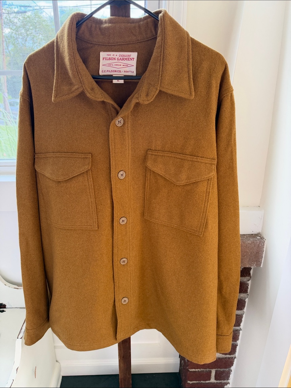 Filson Men's Wool Jac-shirt in Dark Tan